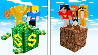 6 Amigos Sobreviveram em um Bloco de Rico vs. Pobre!