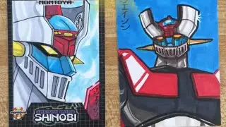Mazinger-Maz.🇵🇷/ set 2 cartas arte -Montoya -canvas originales -custom  made / colecci&ograve;n/ 