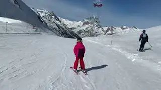 Ski tumble on the slopes