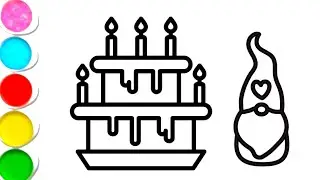How to draw a Christmas Cake easy | how to draw Christmas stuff 🎂⛄