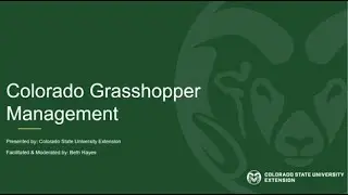 CSU Extension Colorado Statewide Grasshopper Webinar