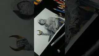 Dibujo realista de Moon Knigth #marvel #dibujorealista #moonknight #dariomacias