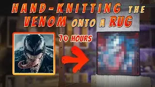 Hand-Knitting a Venom Poster Rug by Afghan Female Weaver | 70 Hours Time-lapse