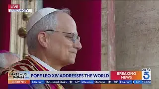 Pope Leo XIV makes first address