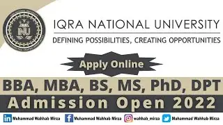 IQRA National University INU Peshawar Admission Open Fall 2022 | How To Apply Online in INU 2022