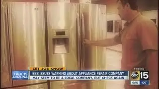 A warning about a 'local' appliance repair company