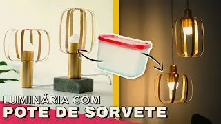 DIY – COMO FAZER LUMINÁRIA PENDENTE DE POTE DE SORVETE