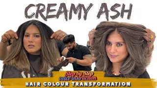 How to achieve creamy ash hair colour || step by step