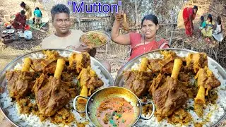 Must Try Mutton Pachuni Curry Recipe in Village | Outdoor Traditional Cooking with Rice eating show🍚