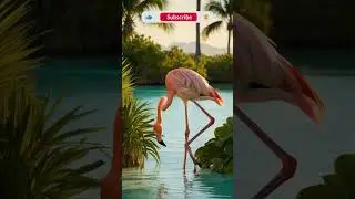 Elegant Flamingo in the Lagoon 🦩 | #wildlife Footage #animals #cat #dogs #viralvideo  #animalphotos
