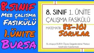 8.sınıf matematik meb çalışma fasikülü 1.ünite Bursa (85-101 sorular) çarpanlar katlar üslü sayılar