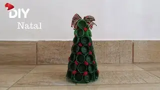 DIY Natal #2🎄Mini árvore de natal feita com tampinhas de garrafas pet