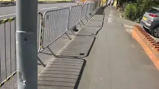 Commonwealth Games, Boldmere, walk along barriers to Boldmere gate. Birmingham Walking Tour