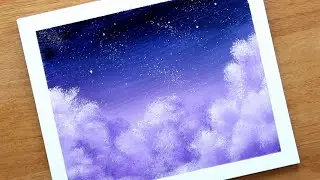 Purple Clouds / Easy Painting Demonstration / Acrylic Painting for Beginners / Step by Step / 365