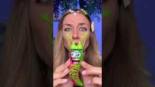 Eating caterpillar liquid candy 🤢