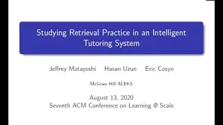 L@S 2020: Studying Retrieval Practice in an Intelligent Tutoring System