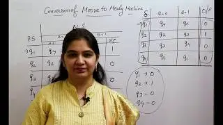 Conversion of Moore Machine to Mealy Machine
