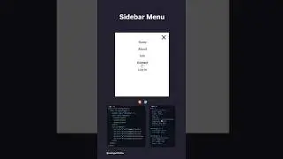 Sidebar Menu with HTML and CSS #coding #viralvideo