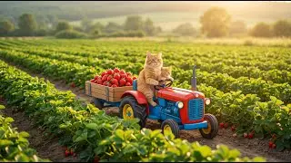 Mama Cat and Kitten&rsquo;s Heartwarming Journey&rdquo;&ldquo;From Strawberry Fields to Sweet Success#Mama cat