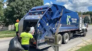 Kansas City New Way Rear Loader Garbage Truck on Amnesty Day Trash