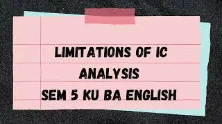Limitations of IC analysis#icanalysis#linguistics#5semester#keralauniversity