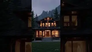 Luxury Wooden Mountain Villa | Peaceful Cinematic Front View #home #luxuryhomestour #opulentinterior