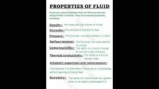 properties of fluid | fluid mechanics | Chemical Engineering #notes
