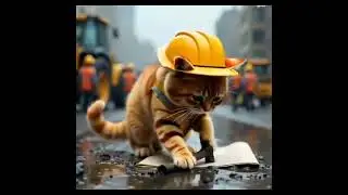 a cat working on a construction project #catlover #cat #pets #cutecat #project project#funny