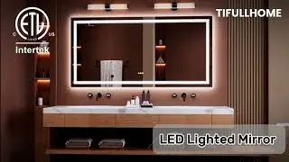 TIFULLHOME Frameless LED Lighted Bathroom Mirror