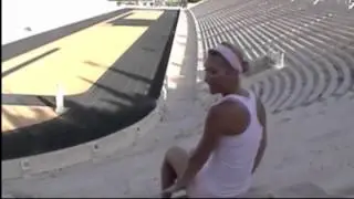 Stair interval demo workout in Olympic Stadium