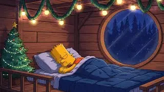 Ｓｗｅｅｔ Ｄｒｅａｍ 💤 Lofi Christmas Mix 🚂 Deep Sleep with Bart Simpson