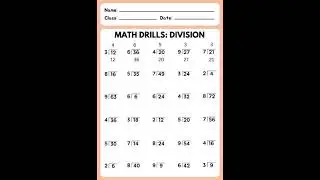 Math Drills Division Worksheet #mathematics #maths  #problem_solving #solutions #mathtricks