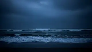 Peaceful Beach Night Ambience | No Ads to Drift into Deep Sleep Gently with Rolling Waves