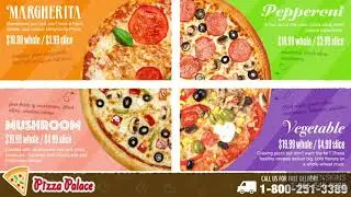 Pizza Palace: Menu - Digital Menu Board Design - QSR - NexSigns