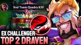 WILD RIFT DRAVEN QUADRAKILL - TOP 2 DRAVEN GAMEPLAY - EX CHALLENGER RANKED