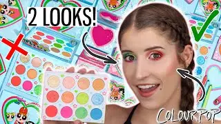 COLOURPOP POWERPUFF GIRLS COLLECTION 😍 SWATCHES + 2 LOOKS!