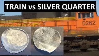 Train vs Quarters Coins: Silver Quarter squashing challenge