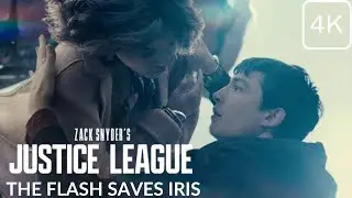 The Flash saves Iris from a car crash | Zack Snyder's Justice League | [4K HDR] #SuperHeroicScenes
