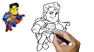 How to draw and paint Superman / easy,simple and cute drawing