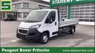 verkauft  - Peugeot Boxer Pritsche, Klima, Tempomat, AHK, VAN22008, www.starent-lkw.com