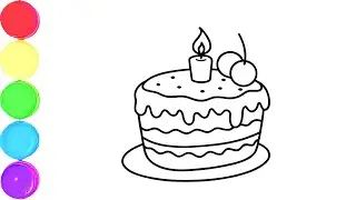 Set Birthday Cakes  How to Draw a Birthday Cake