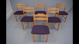 Set of 6 vintage oak dining chairs by Henry Kjaernulf