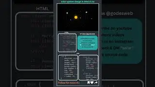 How to Create Solar System in HTML & CSS 🚀 | Coding Shorts