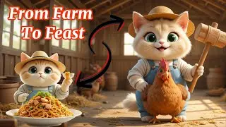Cat&rsquo;s Farm-to-Table Chicken Noodles Recipe 🍗🐱|| Funny Cooking ASMR || No Talking || Funny Video