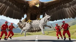 Dramatic Rescue: Rare White Iberian Lynx Pulled from the Talons of a Giant Eagle 🐆🦅