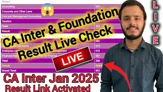 🔴Live Ca inter & foundation jan 2025 result checking|ca foundation & inter jan 2025 result out live😱