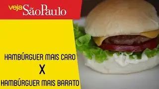 hamb&uacute;rguer mais caro (R$ 225) X hamb&uacute;rguer mais barato (R$ 2)