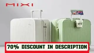 #Mixi Carry On Luggage with Cup Phone Holder Hard Shell Rolling Travel Suitcase with Spinner Wheels