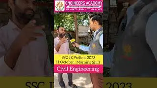 Civil Engineering | SSC JE Prelims 2023 Student Review From Exam center| Shift-1 | 11-Oct #shorts