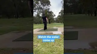 Kept playing after a down pour check the water fly off the tee mats at impact #golf #weather 🌧⛳️😀